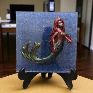 NEW Mermaid mythology decorative tray with stand.